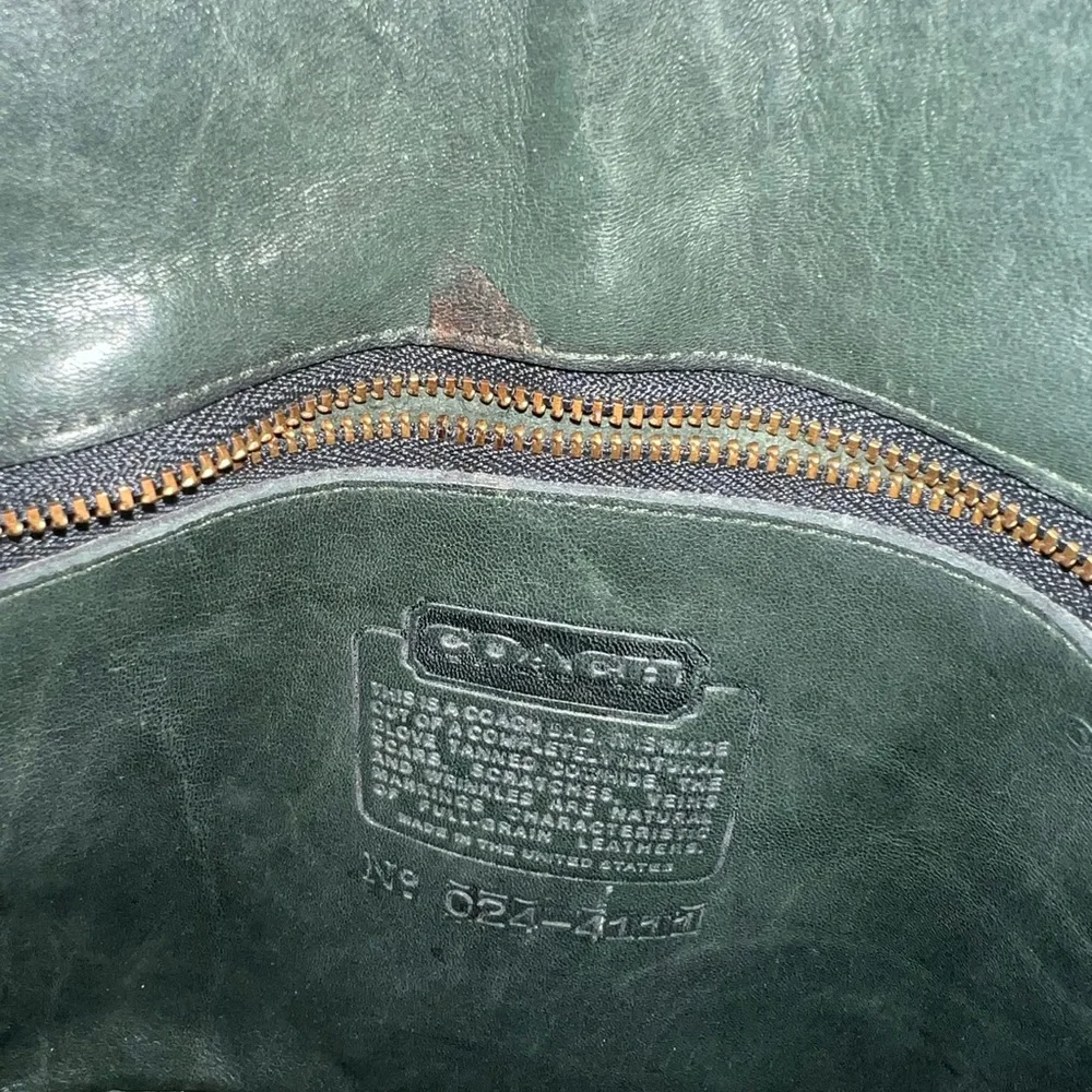 Vintage 1990 Coach Binocular Bag - Green and Tan - Picture 3 of 6